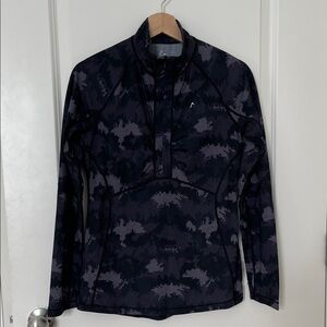 Black and Gray Camouflage Quarter-Zip base layer